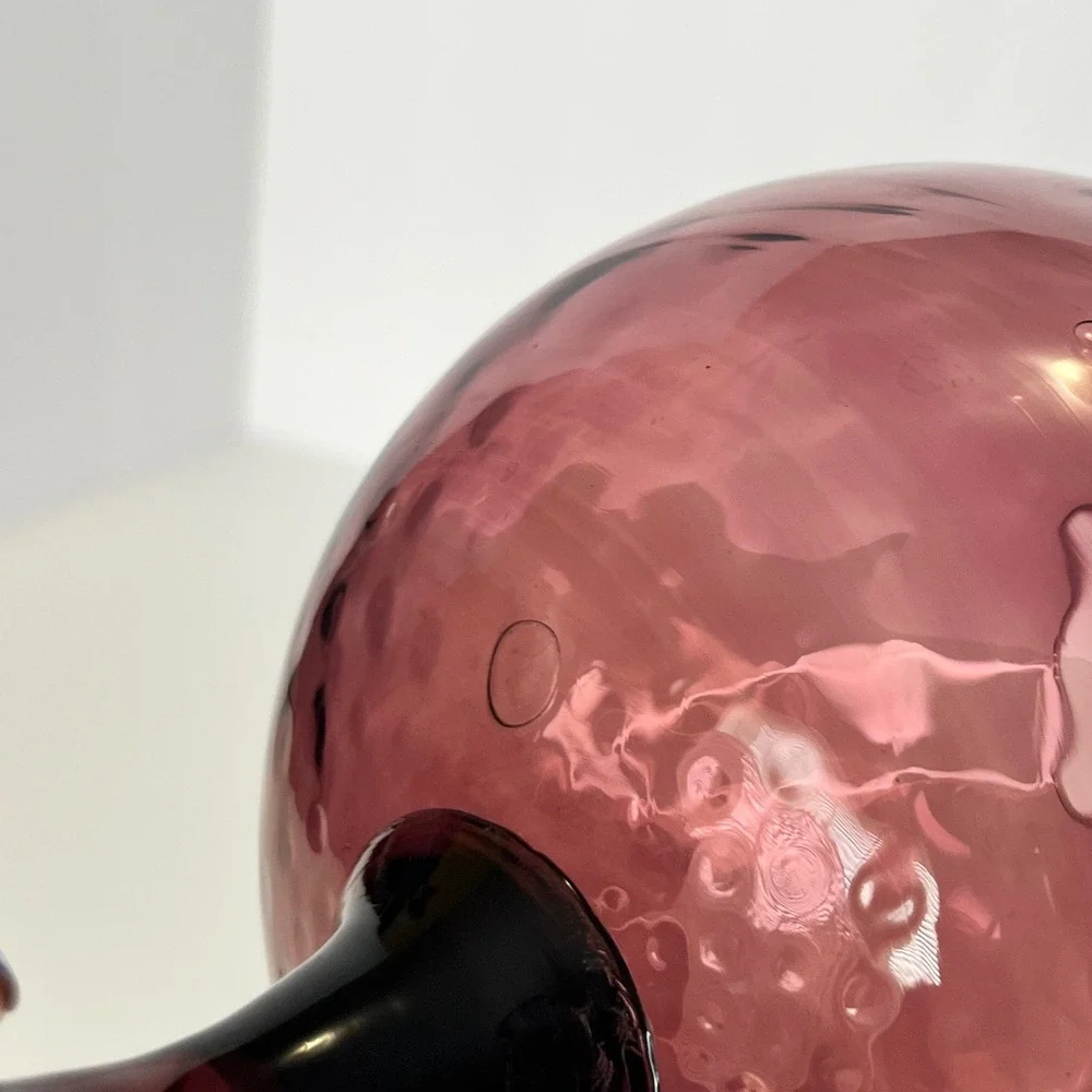 Amethyst Purple Hand Blown empoli Glass Oversized Brandy Snifter Vase 9.5 Inch